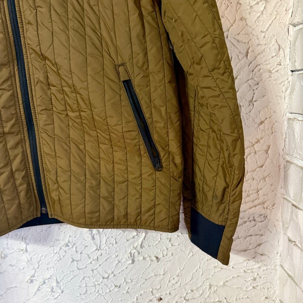 Men's Quilted Bomber Jacket - Olive with Black Accents - Picture 3 of 7